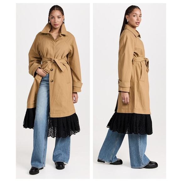 Sea Maeve Eyelet Long Sleeve Trench Coat Size XL